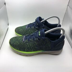Under Armour Navy and Lime Kids Sneakers